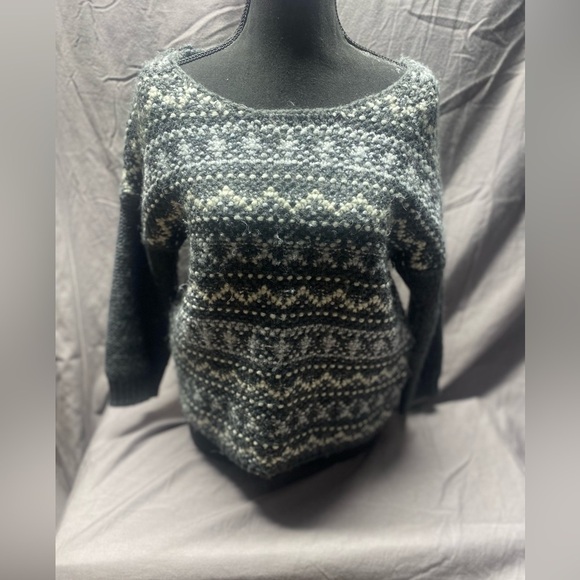 Loft Alpaca Wool Blend Chunky Knit Fair Isle Sweater size M - Picture 1 of 6